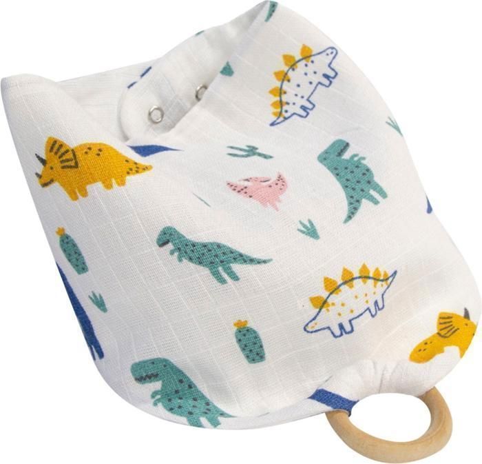 Babyjem 678- Bavoir Bandana  Anneaux de Dentition Bois Dino