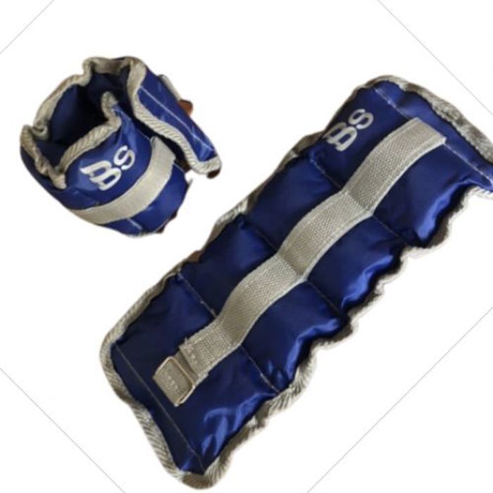 2 paires de poids ajustables pour poignets, mains et chevilles avec bande de fixation - Bleu 2KG