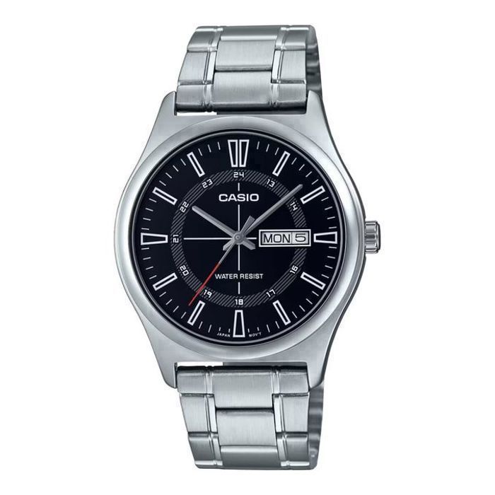 Casio - Agente Cadran noir - Clasque pour homme - Avec dateur - D. Boitier : 38mm