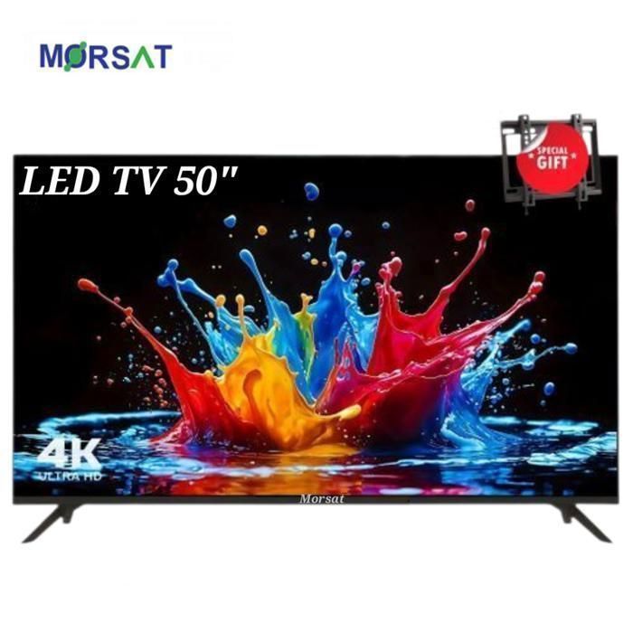 Smart TV 50" - MORSAT - Android 14 - 4K UHD - Récepteur TNT