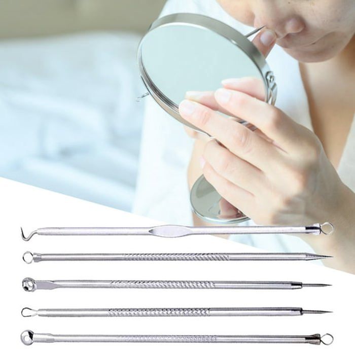 Aiguille de points noirs antidérapante, nettoyage du visage, en acier inoxydable, outils d'extraction pour l'élimination de l'acné,
