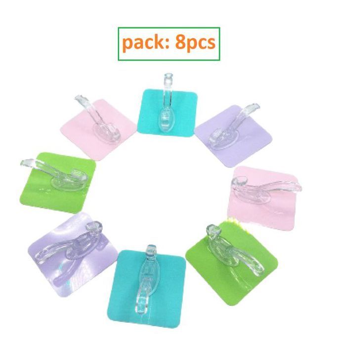 8 pcs de 16 Crochets de suspension muraux fort adhésif