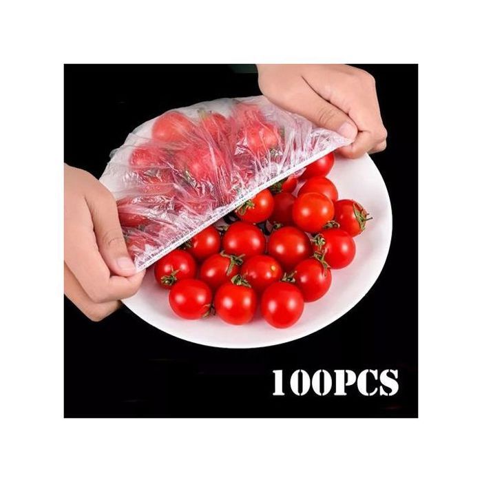 100 sacs de conservation des aliments réutilisables élastiques a fermeture extensible