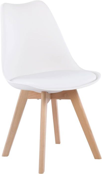 chaise de Salle à Manger scandinave Rétro Bois d' hêtre assise blanche