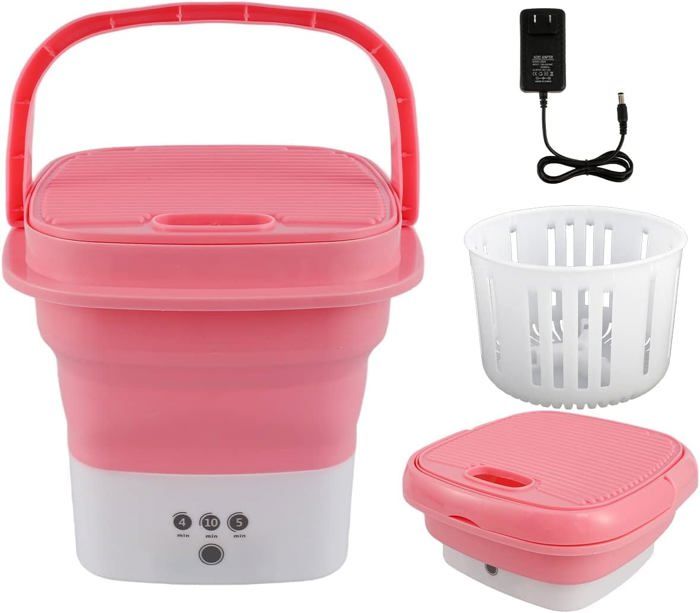 Machine à laver portable, mini laveuse en rose 3 kg