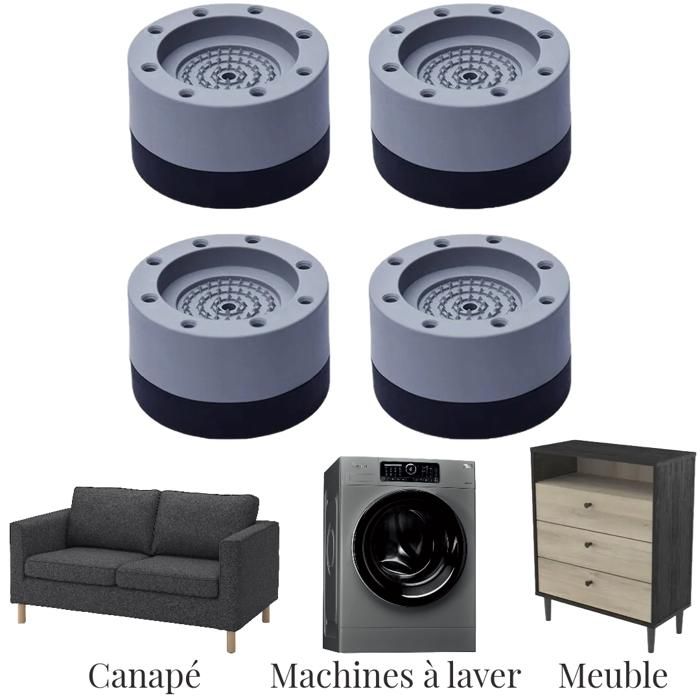 Repose-pied Anti-Vibration Anti-dérapant pour Machine à laver bureau meubles 4pc