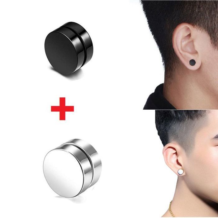 ensemble de 2 boucles D'oreilles Magnétiques , hommes et femmes
