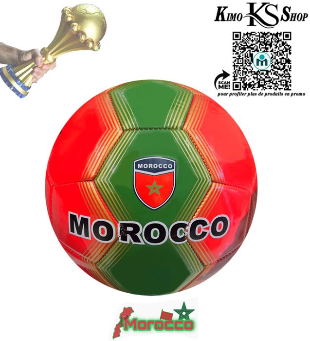 Ballon de Football - VIVA MAROC - MOROCCO Cooper - Taille 5 - 25 cm - 6-8 LBS