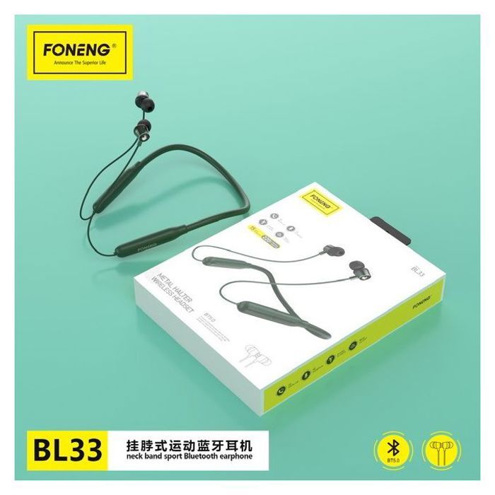 ÉCOUTEURS SANS FIL Bluetooth 5.0 BL33 Support sur le Coup Magnétique