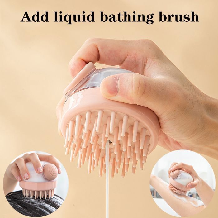 Brosse de massage en silicone pour le cuir chevelu, peigne de lavage des cheveux, shampoing, bain, spa, douche, ajout de liquide