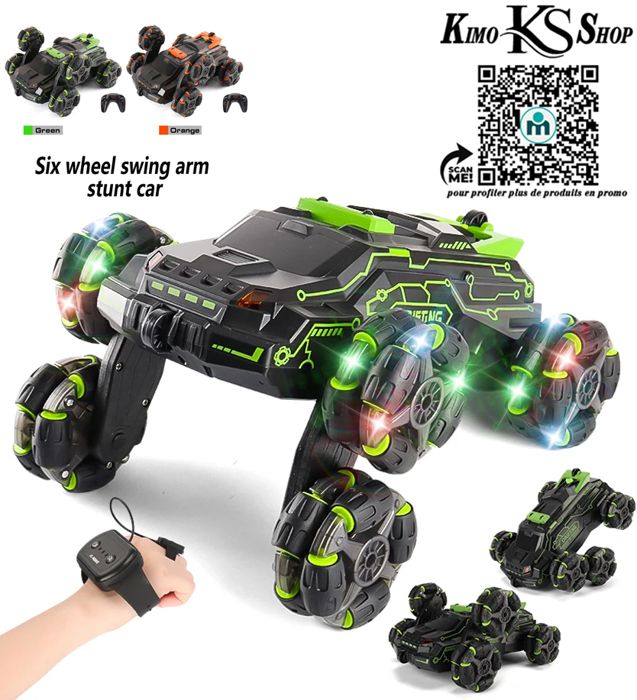 Voiture cascadeuse à quatre roues radiocommandées pour enfant, véhicule de course à pulvérisation, jouet pour garçon, 4WD, 2.4G