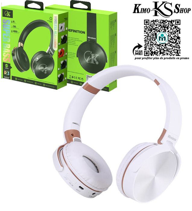 Casque Bluetooth professionnel de jeu transfrontalier et d'appel monté sur la tête avec des basses lourdes