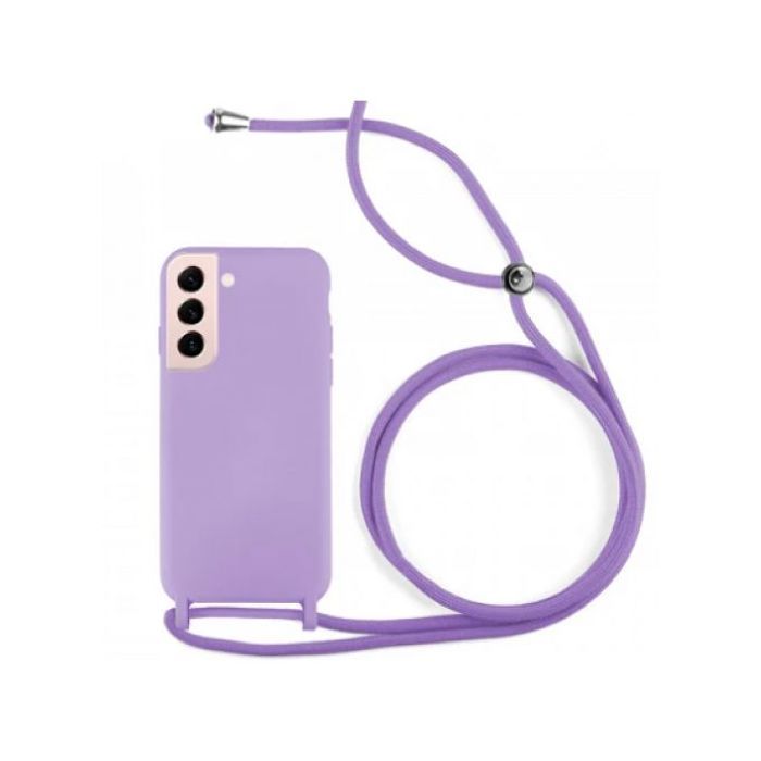 Coque Cordon pour Samsung Galaxy S23 Plus Semi-rigide Lanière Tour du Cou 80cm (Violet)