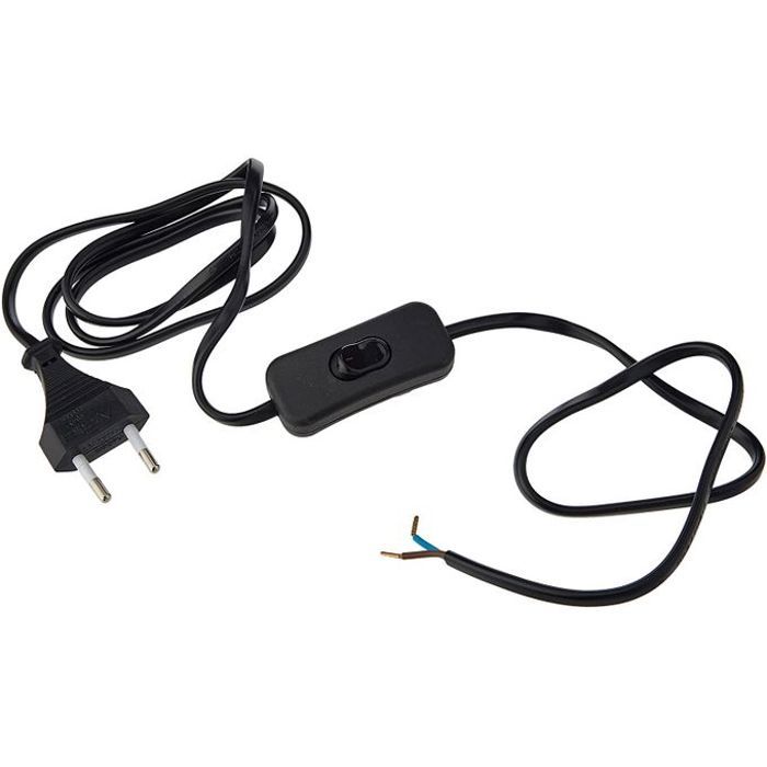 Cordon d'alimentation Câble avec interrupteur On Off (Noir)