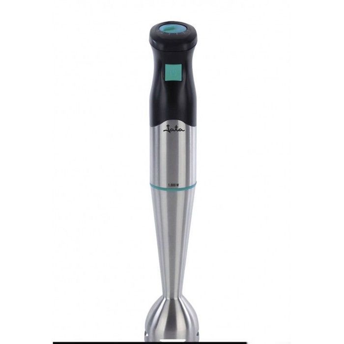 Mixeur à main - JATA - Inox brossé - 1000 W - Double lame en titane - Régulateur de vitesse électronique