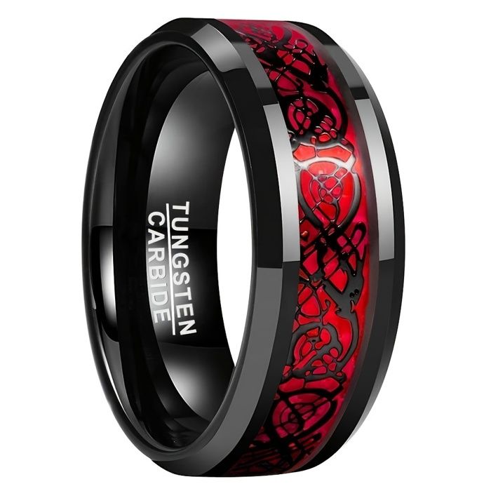 Bague - Dragon Rouge - Acier Inoxydable - Mixte - Adulte