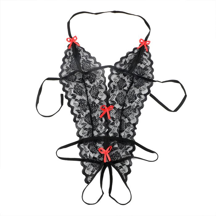 Chemise de Nuit - Bodystocking - Sexy - Polyester - Taille Standard - Couleur Noir