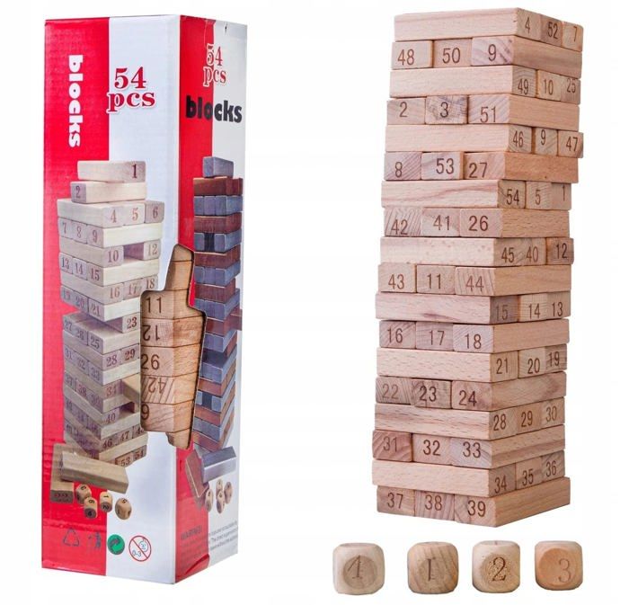 LEZOMZY 54 pièces blocs en bois avec 4 pièces
