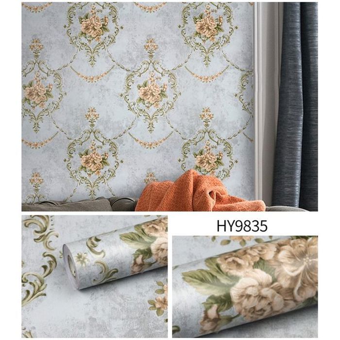 adhesif autocollant 10m/45cm fleur européen avec fond gris autocollant