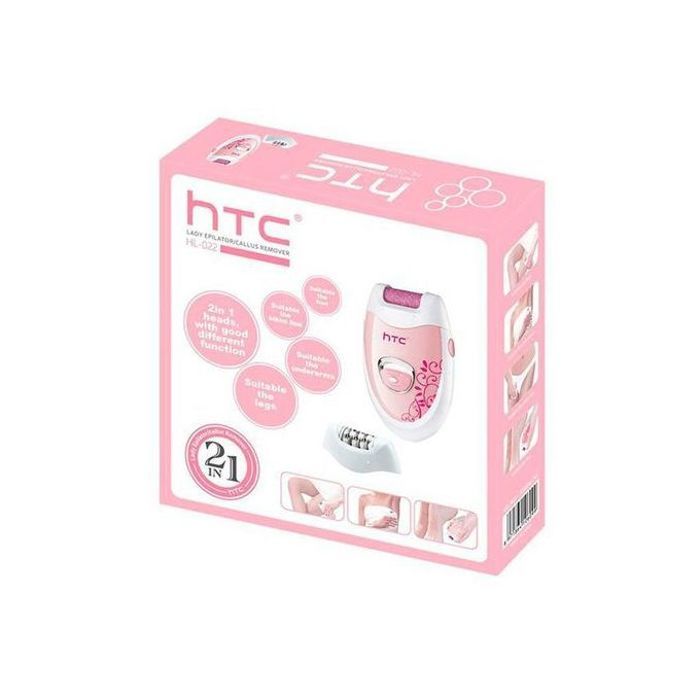 Épilateur HTC HL-022, 2 en 1, rechargeable, rose