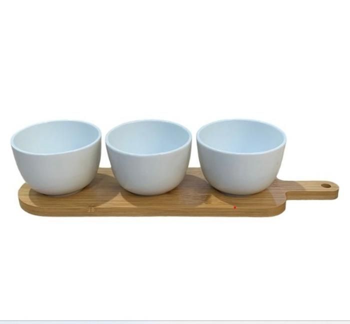 SET DE 3 BOL ROND PORCELAINE BLANC