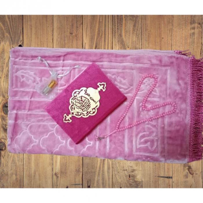 Coffret cadeaux coran, tapis de prière  70cm*110cm, tasbih, musc tahara Cadeau Ramadan