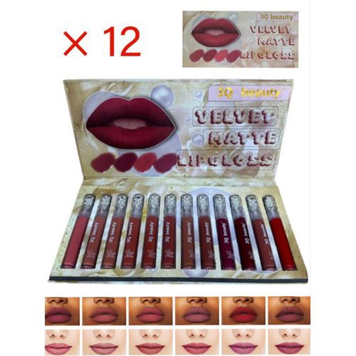 Gloss à lèvres , 12 Couleurs Matte dégradés.