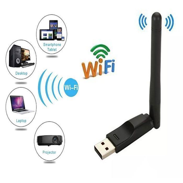 "Visio" Mini Clé USB WIFI portable carte réseau sans fil USB 150, 2.0 M, wi-fi, 802.11 b/g/n LAN adaptateur avec antenne rotative