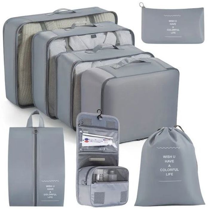 Pack 8Pcs Sac de Rangement pour Voyage de Valise, Organisateur de vêtements