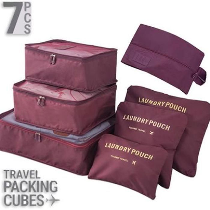7 pièces Sac de Rangement Portable de Valise, Organisateur de Vêtements pour Voyage