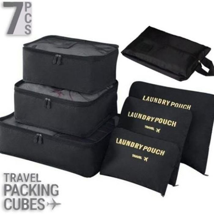 7 pièces Sac de Rangement Portable de Valise, Organisateur de Vêtements pour Voyage