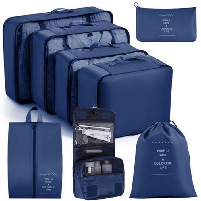 Pack 8Pcs Sac de Rangement pour Voyage de Valise, Organisateur de vêtements