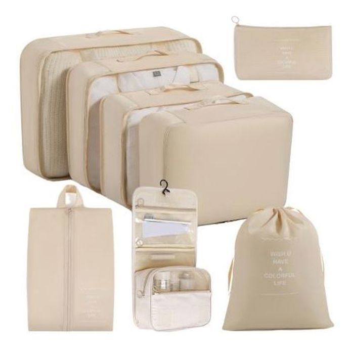 Pack 8Pcs Sac de Rangement pour Voyage de Valise, Organisateur de vêtements