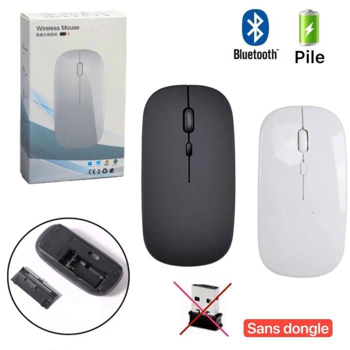 souris optique sans fils bluetooth avec piles