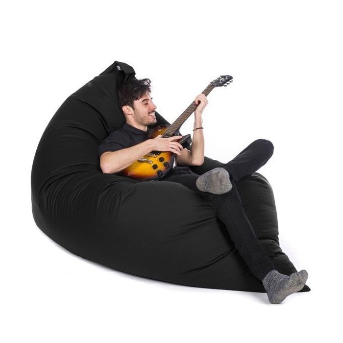 pouf géant 5 position impermeable noir