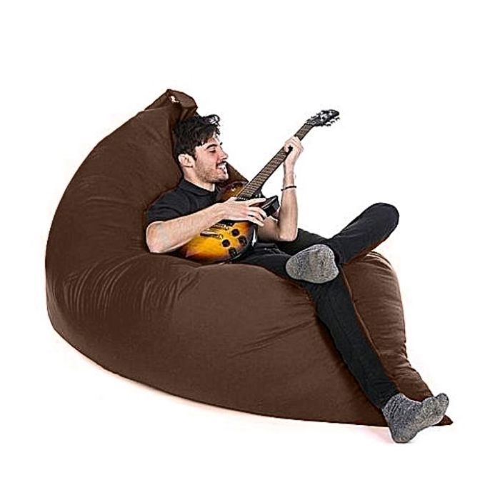 pouf géant 5 position impermeable marron
