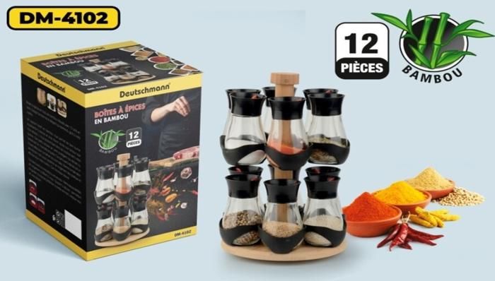 SET DE 12 BOITES A EPICES TOURNANT DEUTSCHMANN DM-4102