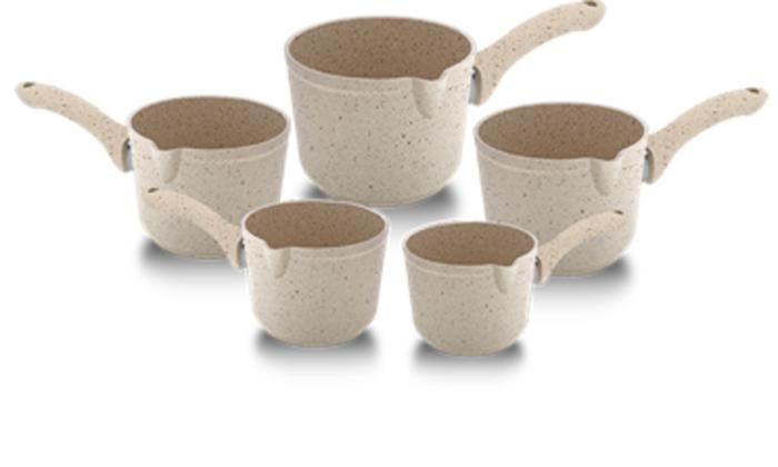 Service de 5 Casseroles en Granite DM-5899-CREAM