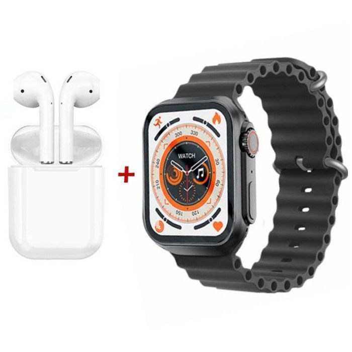 Pack Combo avec Smart Watch Ultra 8 Montre Intelligente et Ecouteur Sans Fil Bluetooth