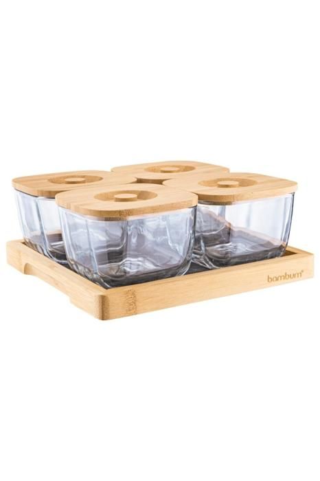 Set Petit-Déjeuner Krosna – Verre & Couverts en Bambou