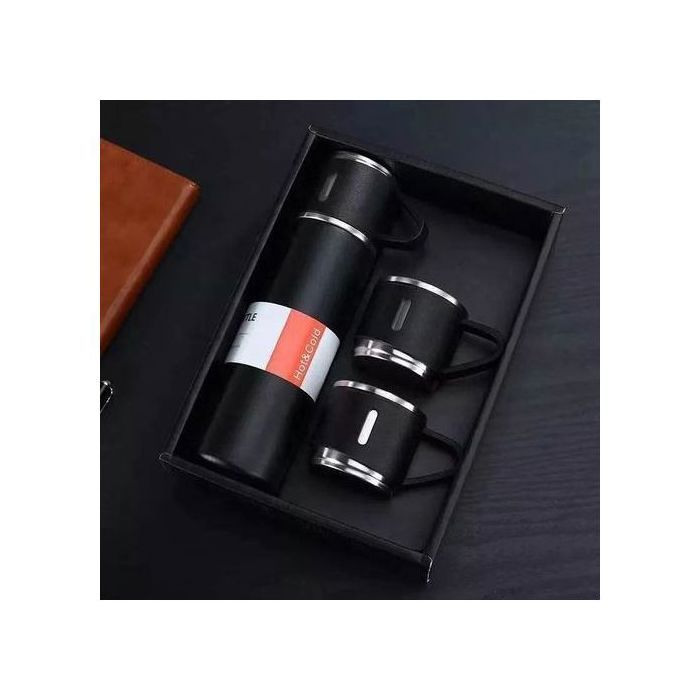 Bouteille Isotherme Sous Vide Thermo 500 ml en Acier Inoxydable avec Tasses