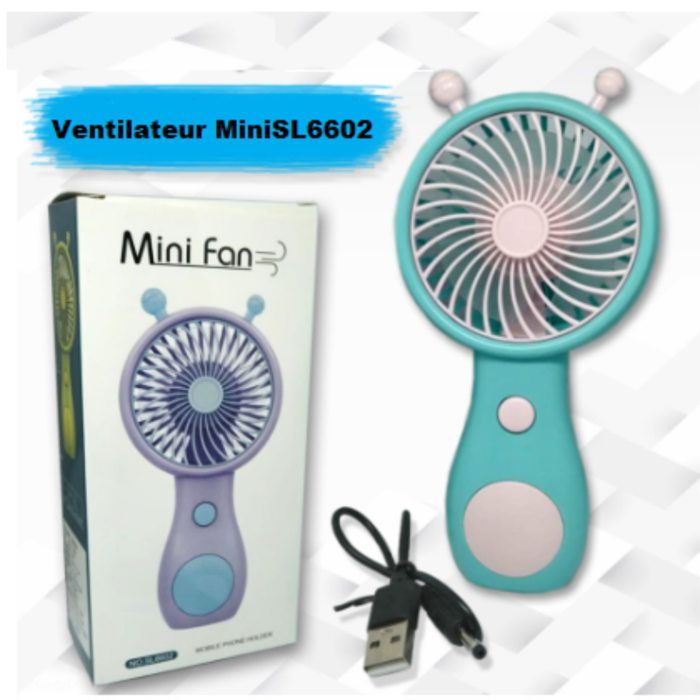 Ventilateur Mini Mignon Personnage Portable Mini Ventilateur Rechargeable