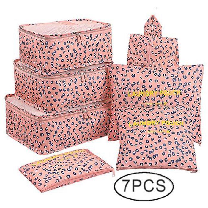 7 pièces Sac de Rangement Portable de Valise, Organisateur de Vêtements pour Voyage