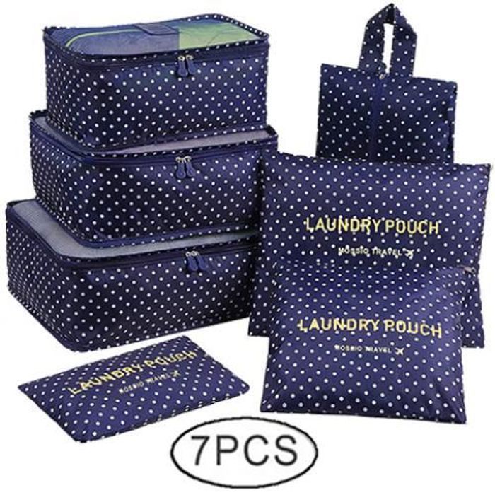 7 Pcs Sac de Rangement Portable de Valise, Organisateur de Vêtements pour Voyage
