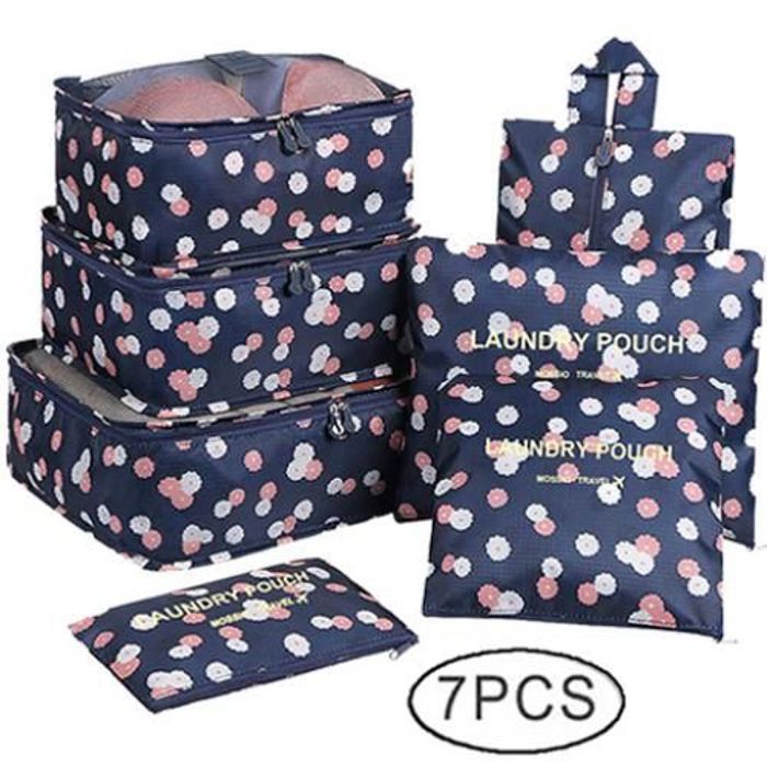 7 pièces Sac de Rangement Portable de Valise, Organisateur de Vêtements pour Voyage
