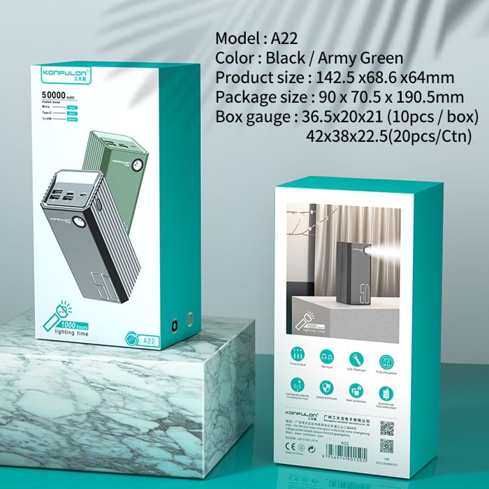 Batterie externe KonfuLon A22 50000mAh