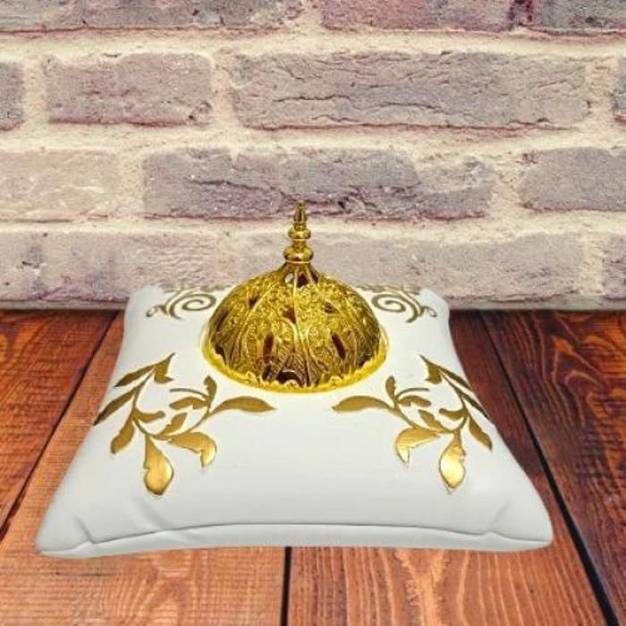 Porte-Bakhoor en céramique avec couvercle d'encens style décoration d'intérieur
