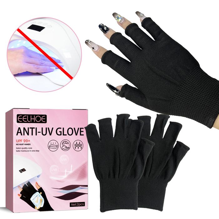 2 Gants protection main pour machine ongle gel UV LED seche vernis