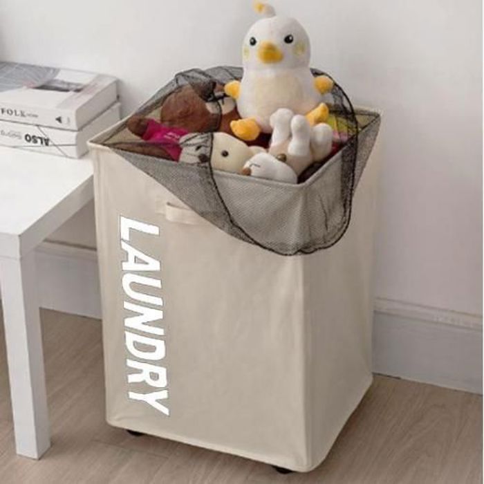 Panier à linge Grande Capacité Pliable avec Roues Pour Rangement Vêtements, Jouets d'enfants