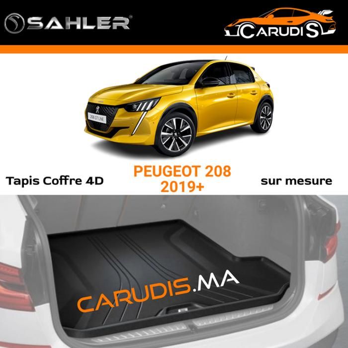 Tapis coffre 4D Peugeot 208 II sur mesure sans odeur imperméable antidérapant